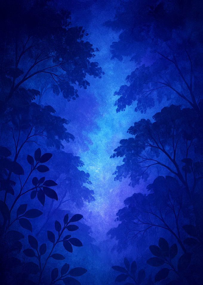 Blue Forest Silhouette