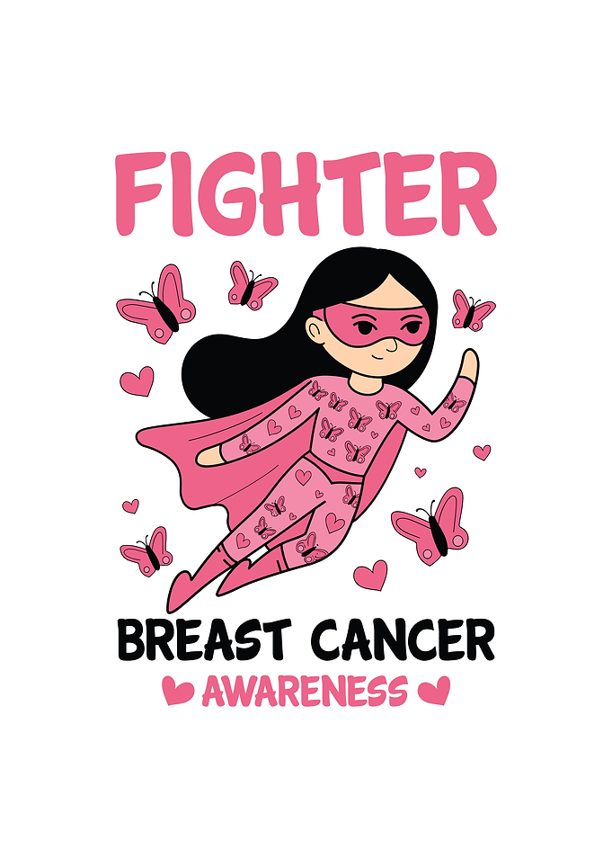 Breast Cancer Awareness Superhero Illustration