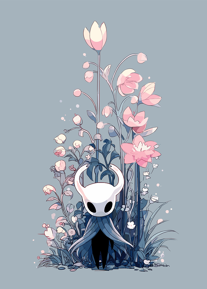 Hollow Knight with Flowers