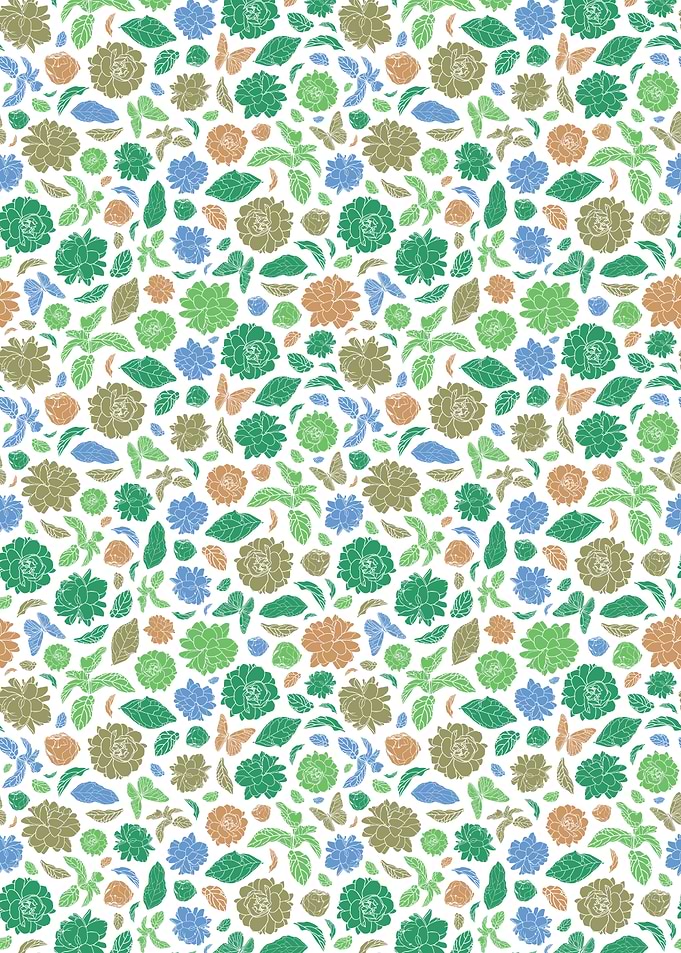 Floral Pattern with Butterflies and Leaves