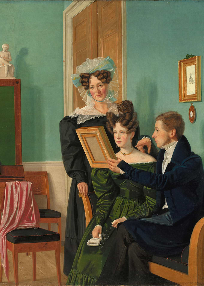 Family Portrait with Empty Frame Painting