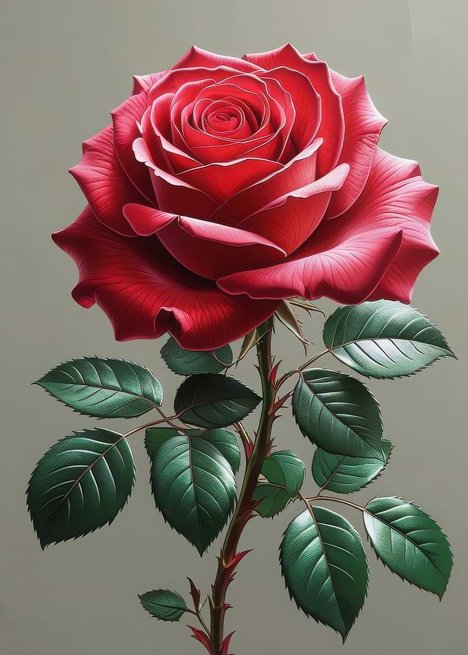 Elegant Red Rose Blossom