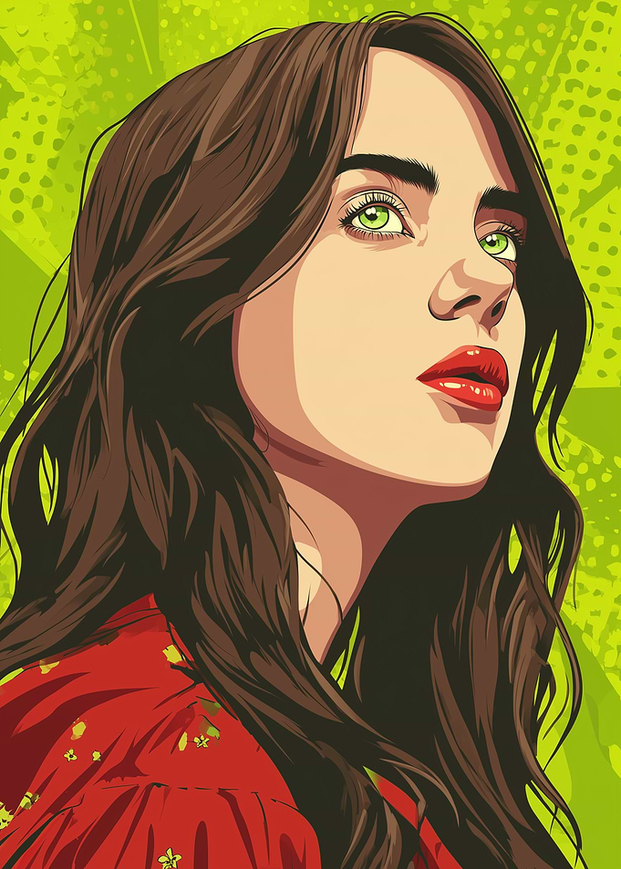 Billie Eilish neon green Background