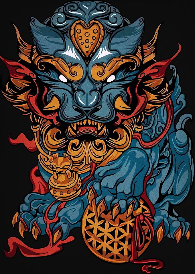 Guardian Lion Digital Art