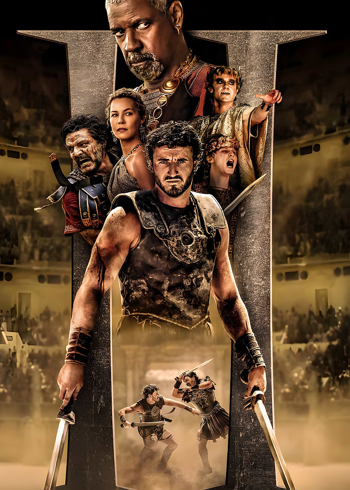 Gladiator Movie Poster with Multiple Characters