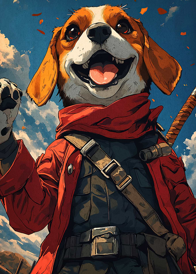 Anthropomorphic Dog Warrior with Sword