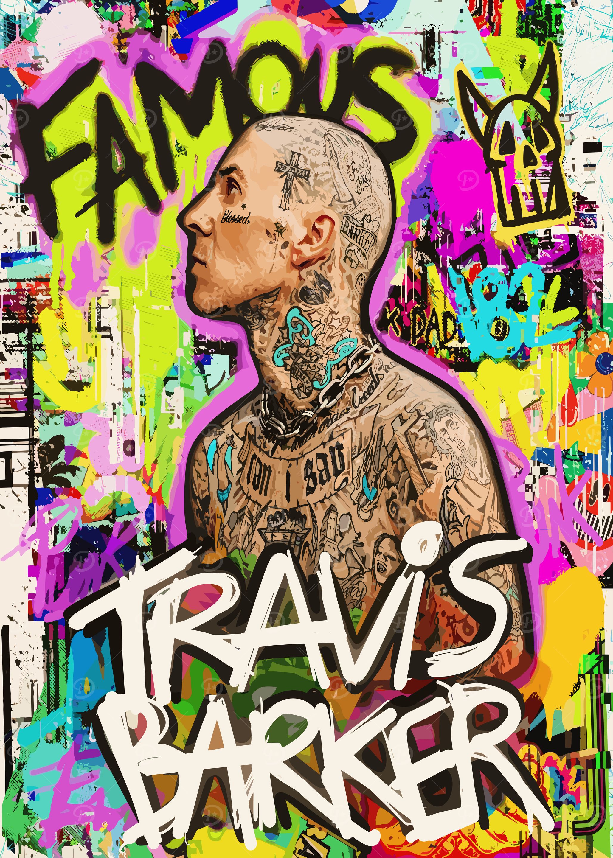 Travis Barker Graffiti Art Portrait
