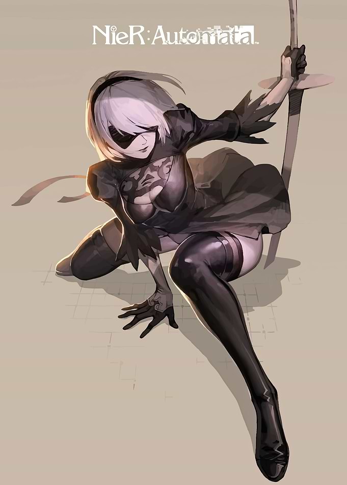 2B from NieR: Automata Illustration