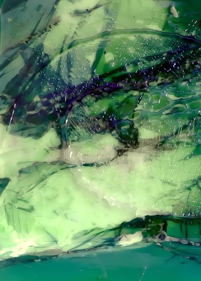 Abstract Porcelain #14 - Abstract Green and Blue Fluid Art