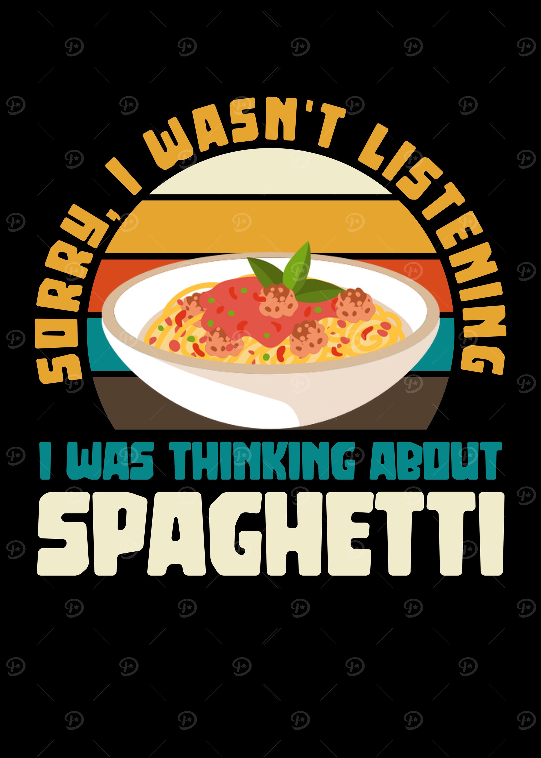 Spaghetti Thought Funny Graphic Design