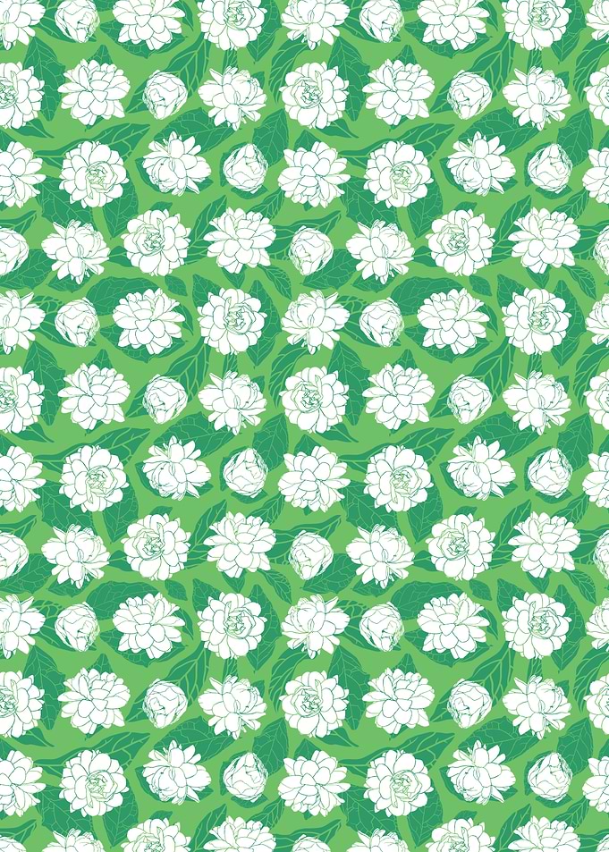 Floral Pattern with White Flowers