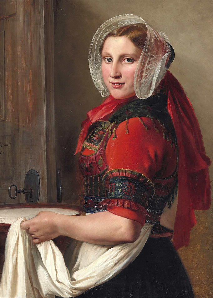 Woman in Traditional Dress Painting
