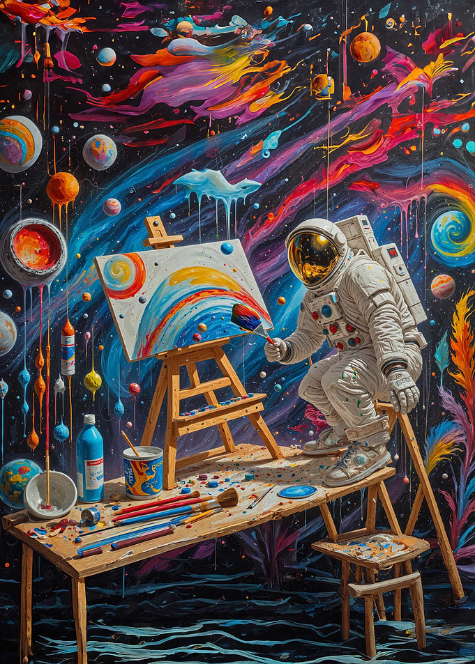Astronaut Painting in Space
