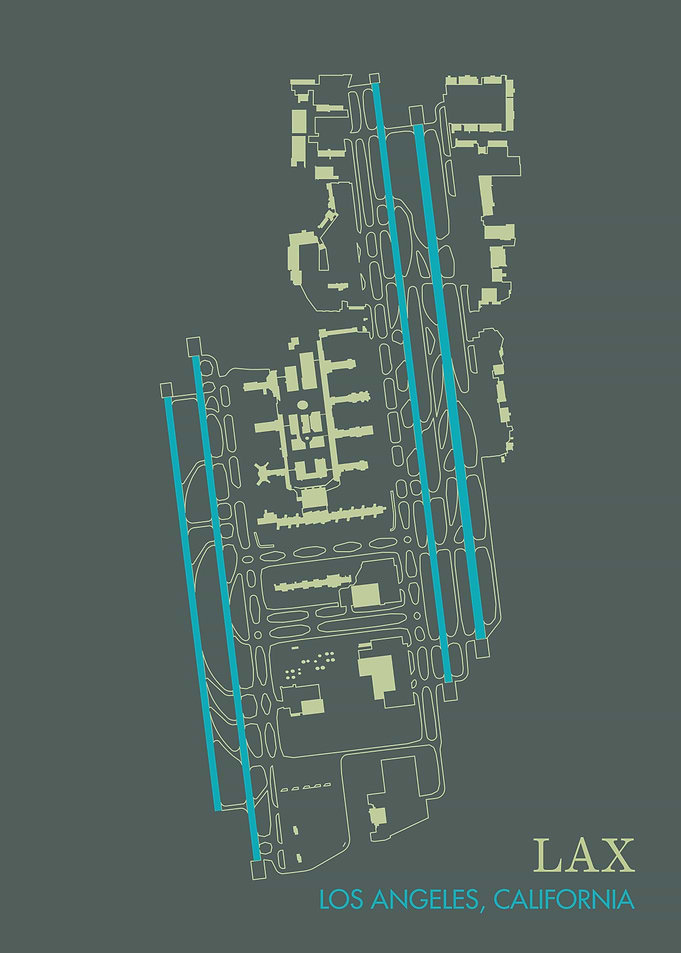 LAX Airport Map Art Print