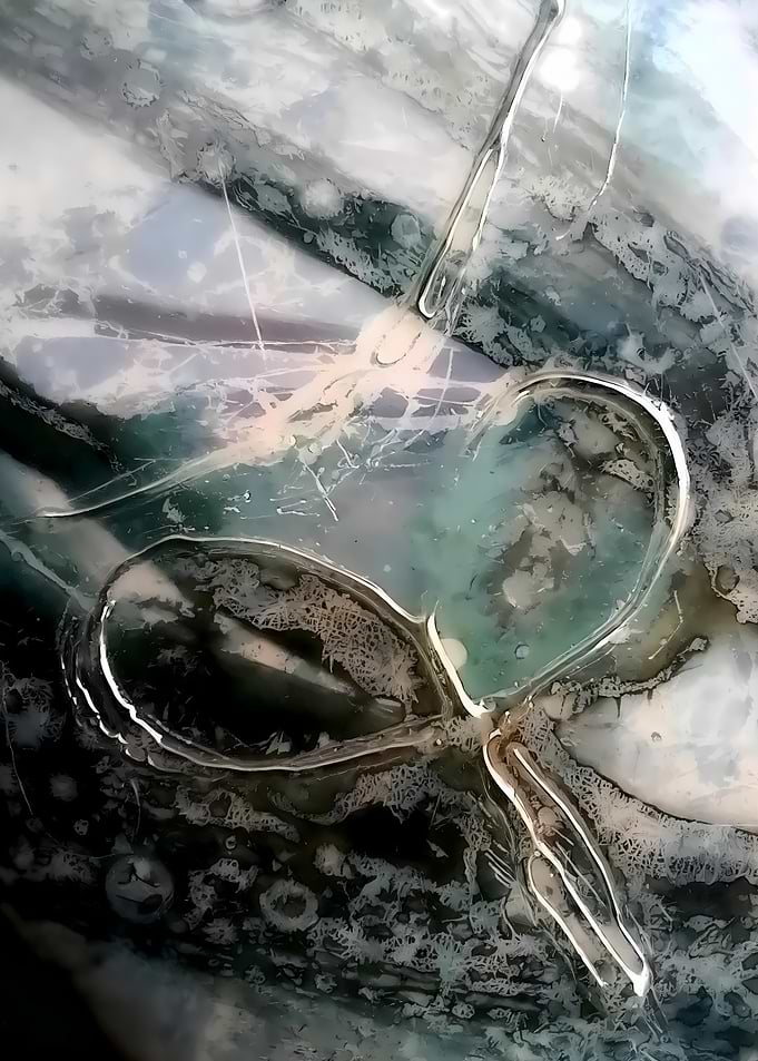 Abstract porcelain #46 - Abstract Fluid Art with Glassy Texture