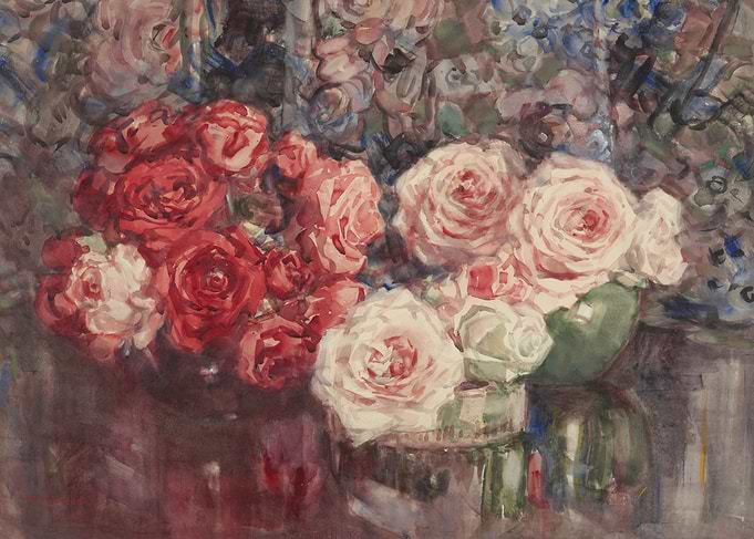 Floral Still Life Watercolor Painting