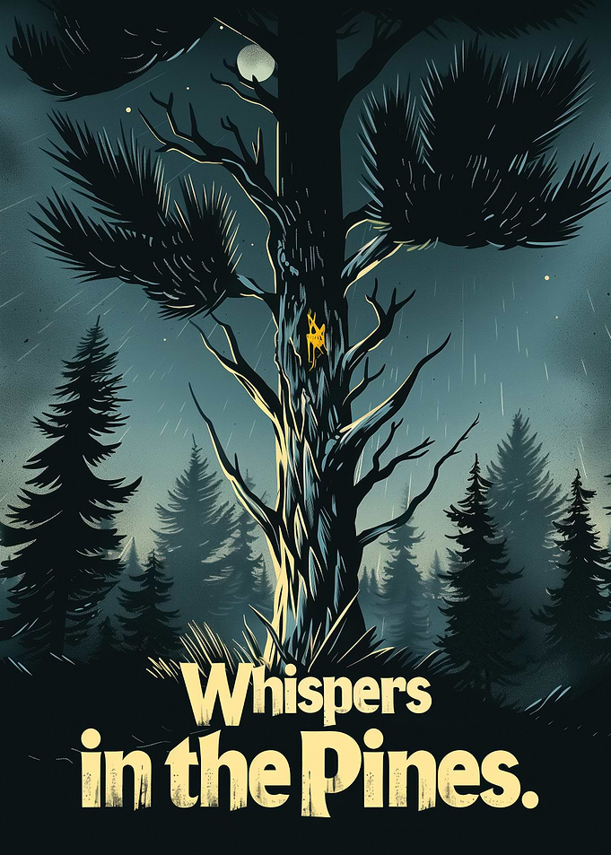Whispers in the pines horror poster