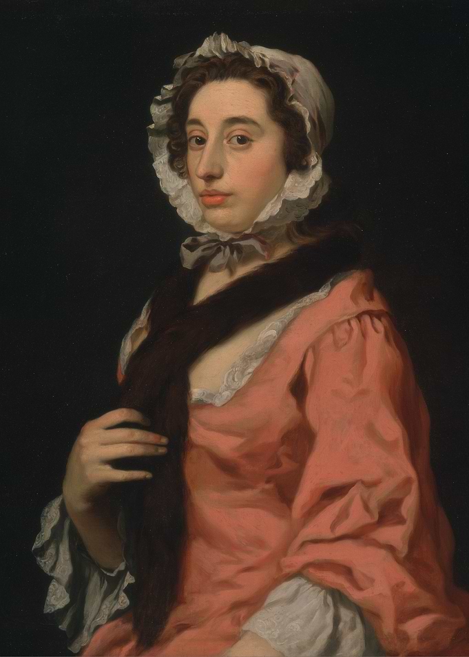 Portrait of a Woman in Pink Dress