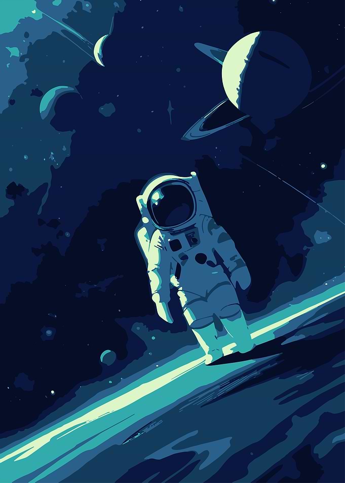 Astronaut in Space Digital Art