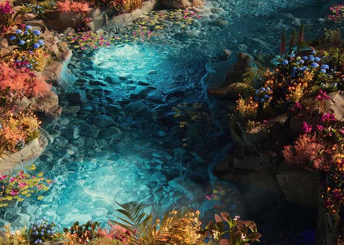 Crystal River with Floral Banks