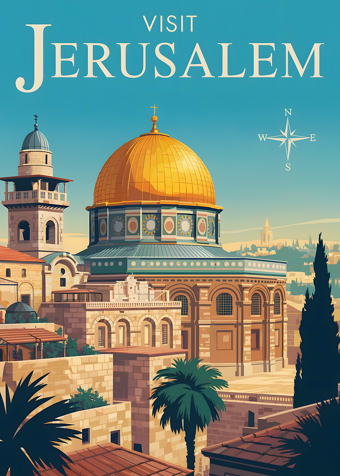 Visit Jerusalem Travel Poster Art