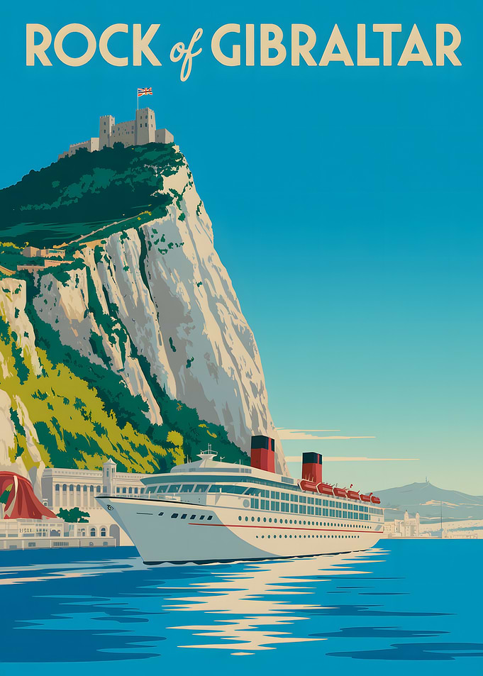 Rock of Gibraltar Travel Poster