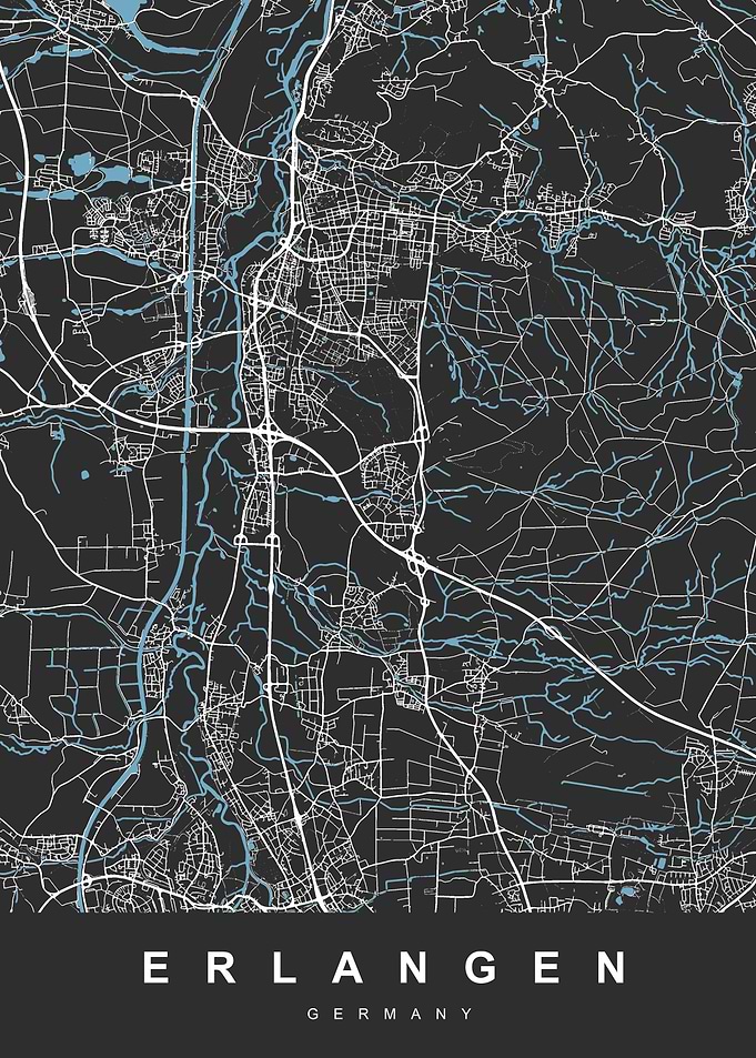 Erlangen, Germany City Map
