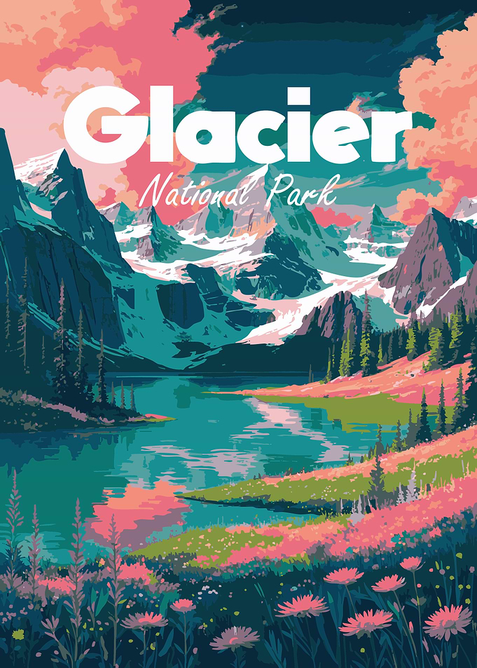 Glacier National Park Landscape Poster