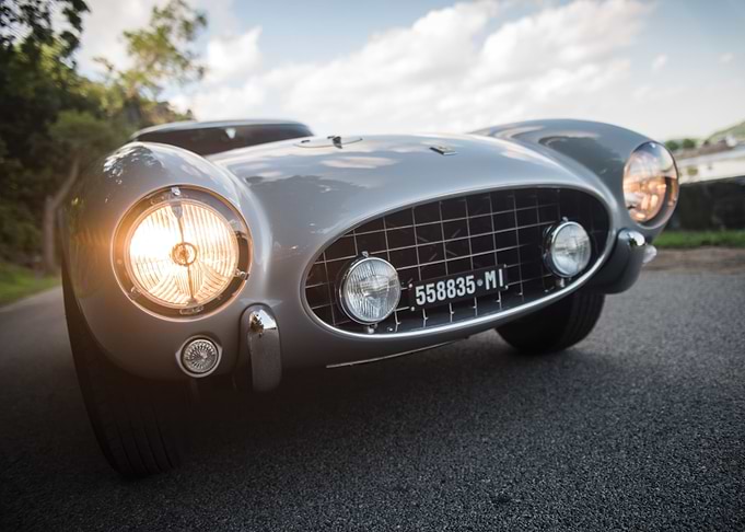 Silver Classic Car Front View