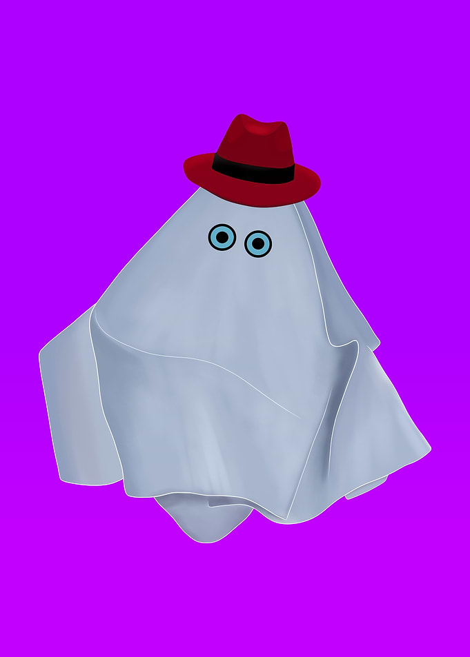 Ghost with Red Hat