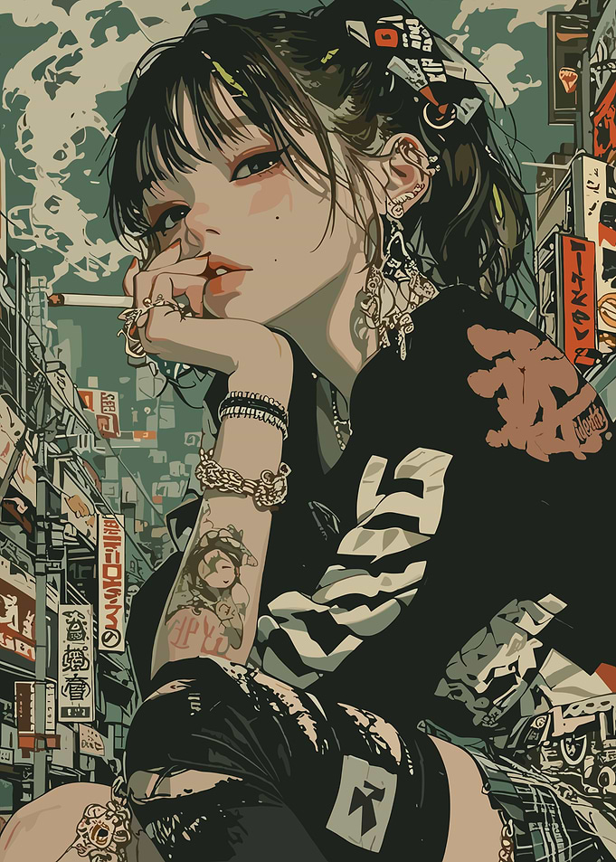 Anime Girl in Urban Setting
