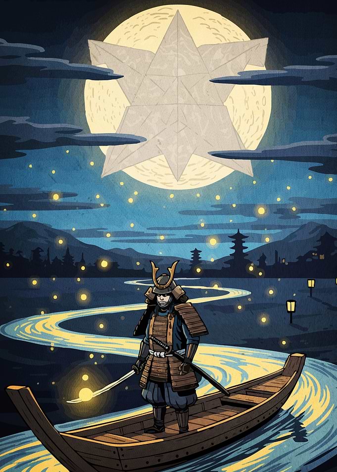 Samurai River Starry Moon