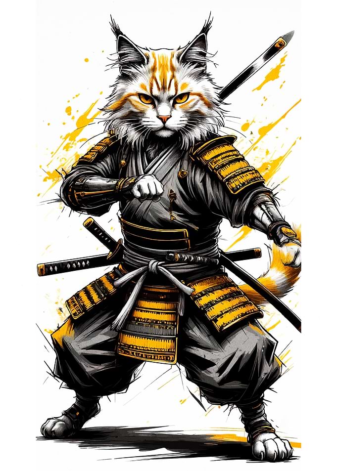 Samurai Cat Warrior