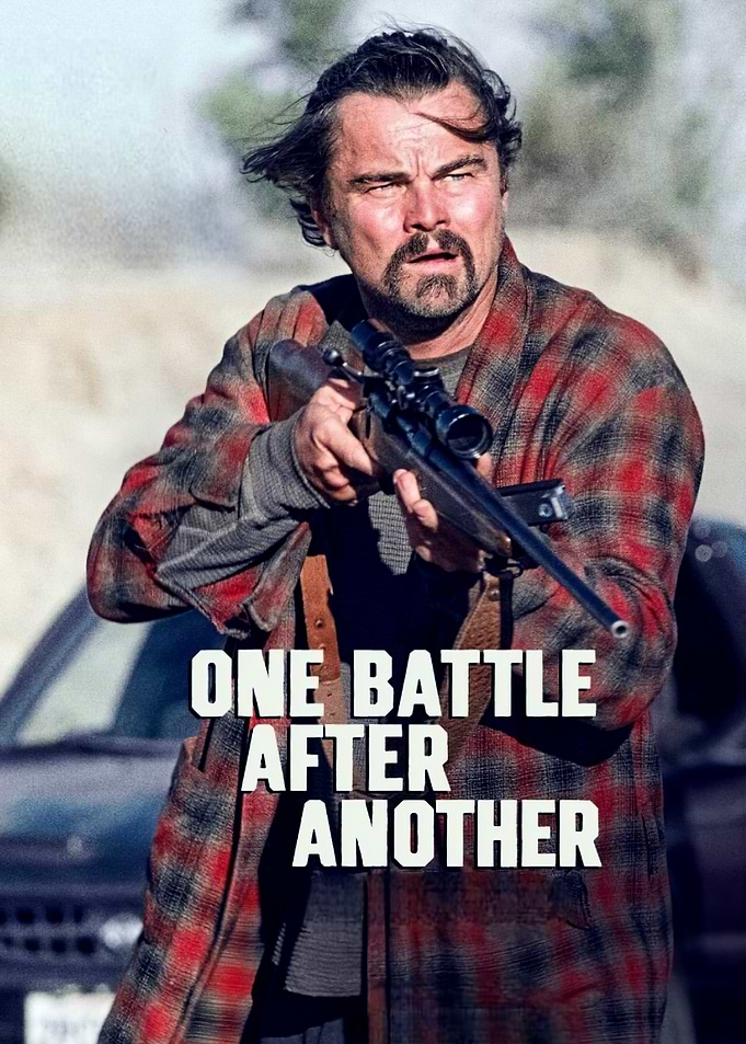 Leonardo DiCaprio with rifle, movie poster