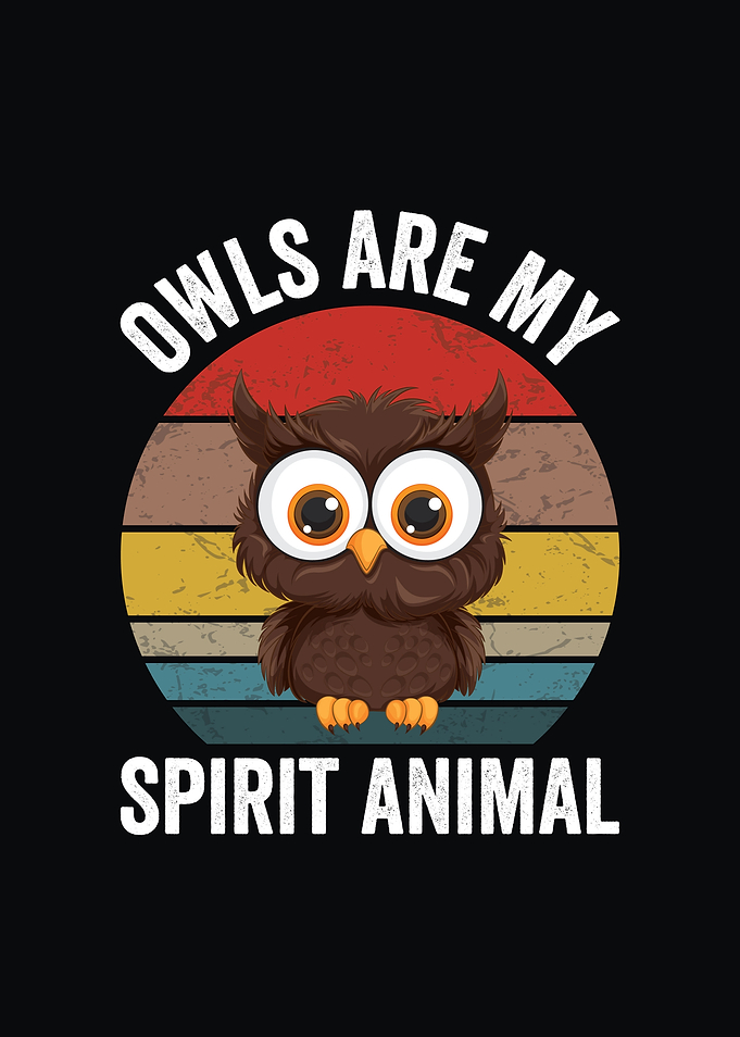 Owls are my spirit animal cute retro bird