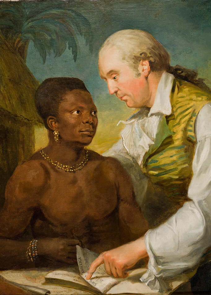 Painting of Two Figures Reading a Book