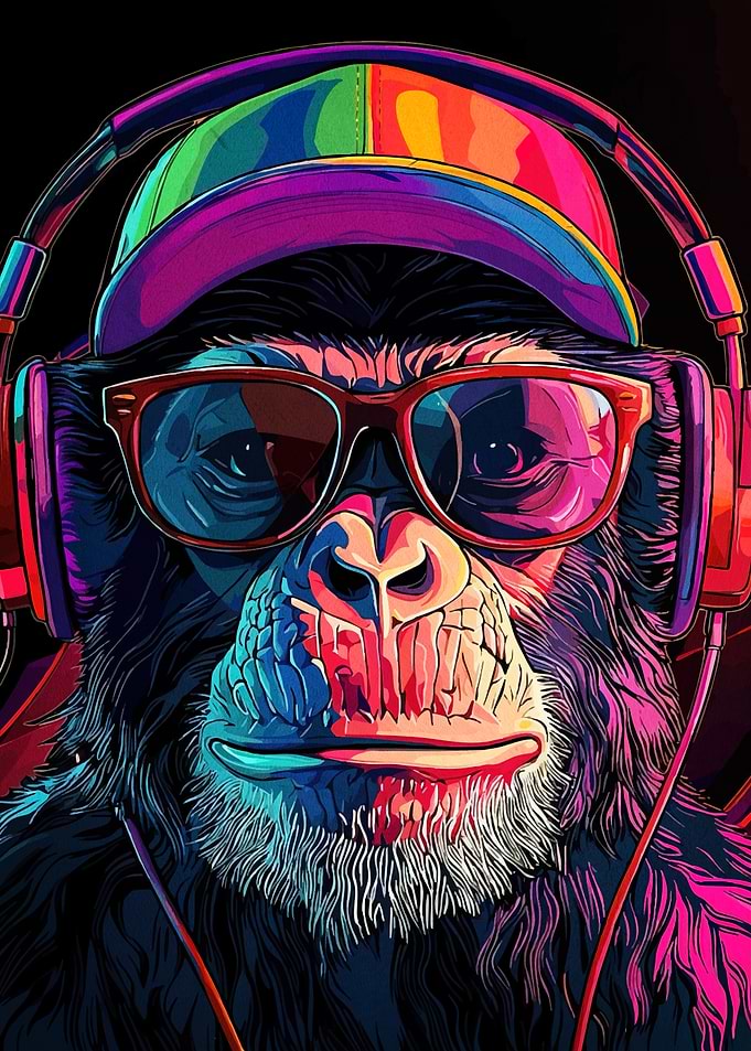 Monkey Headphones Glasses