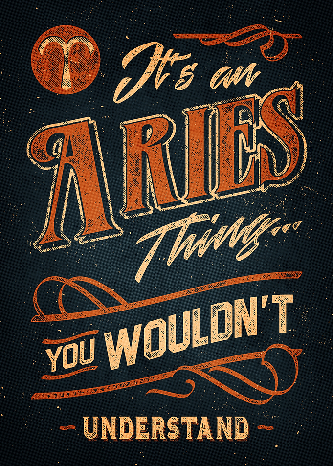 It's an Aries Thing - Zodiac Typography Art