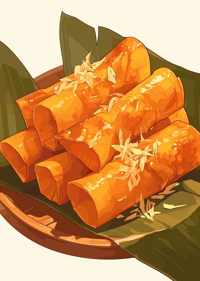 Lumpia Spring Rolls Illustration