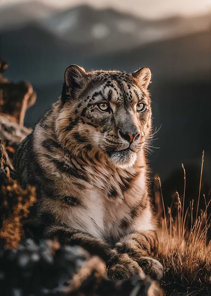 Snow Leopard in Mountain
