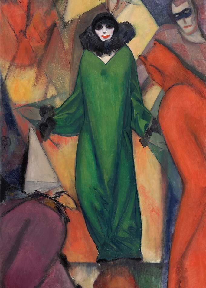 Carnival Scene Painting with Figures