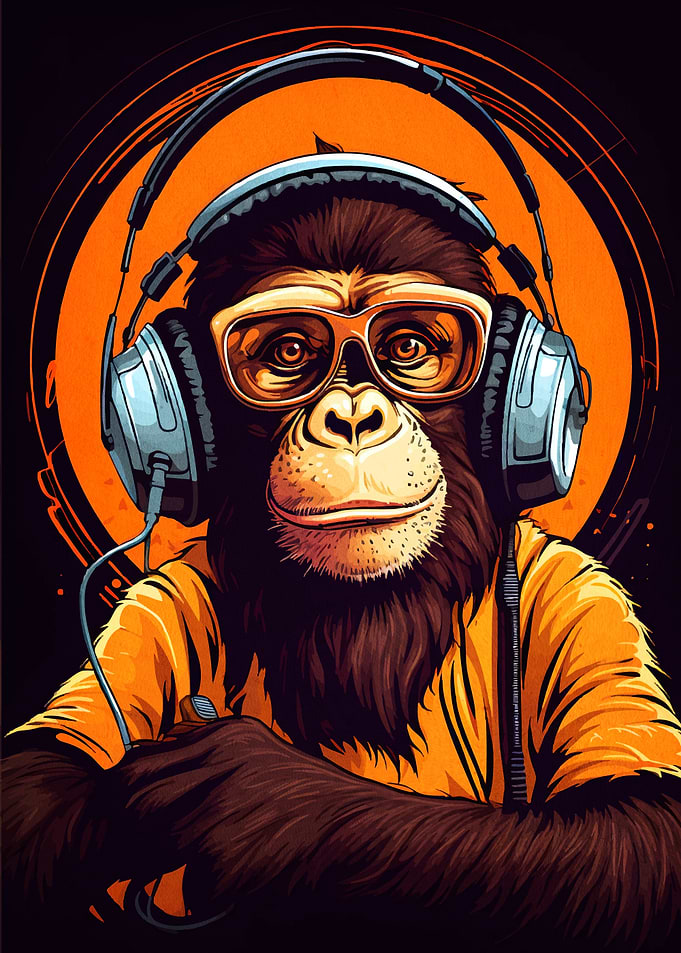 Monkey Headphones Glasses