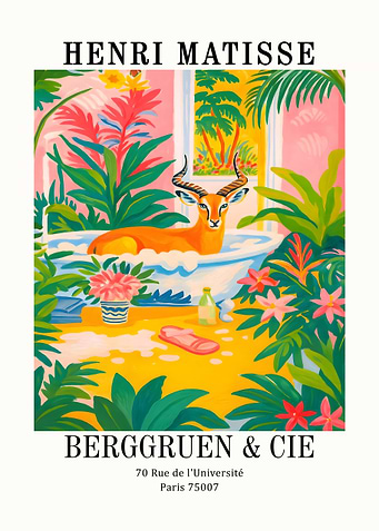 Antelope in Bathtub Art Print