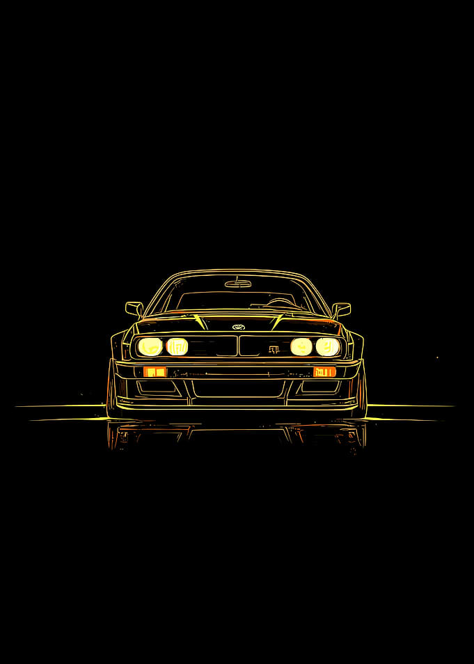 BMW E30 M3 Golden Outline
