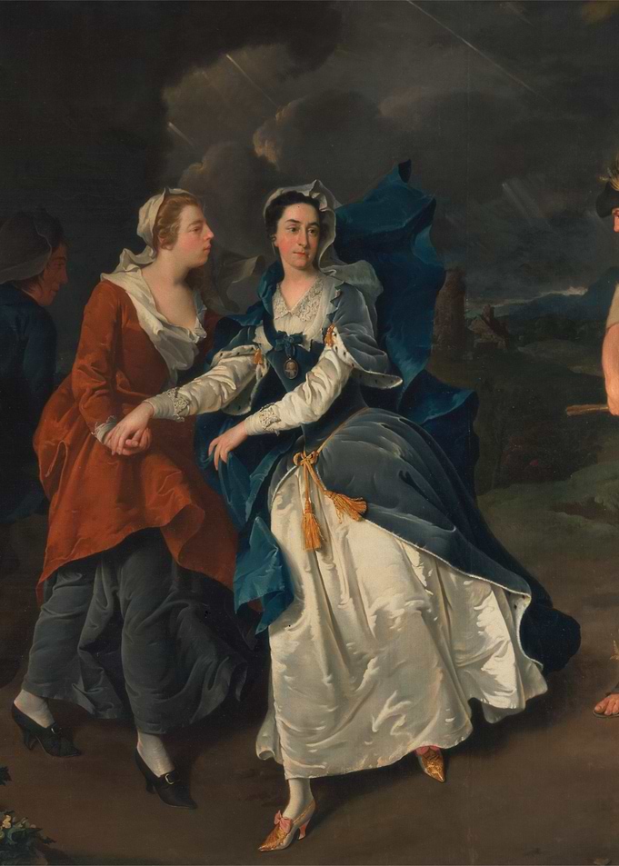Elegant Figures in a Stormy Landscape