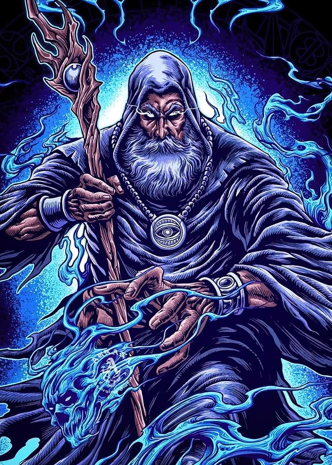 Wizard Staff and Skull