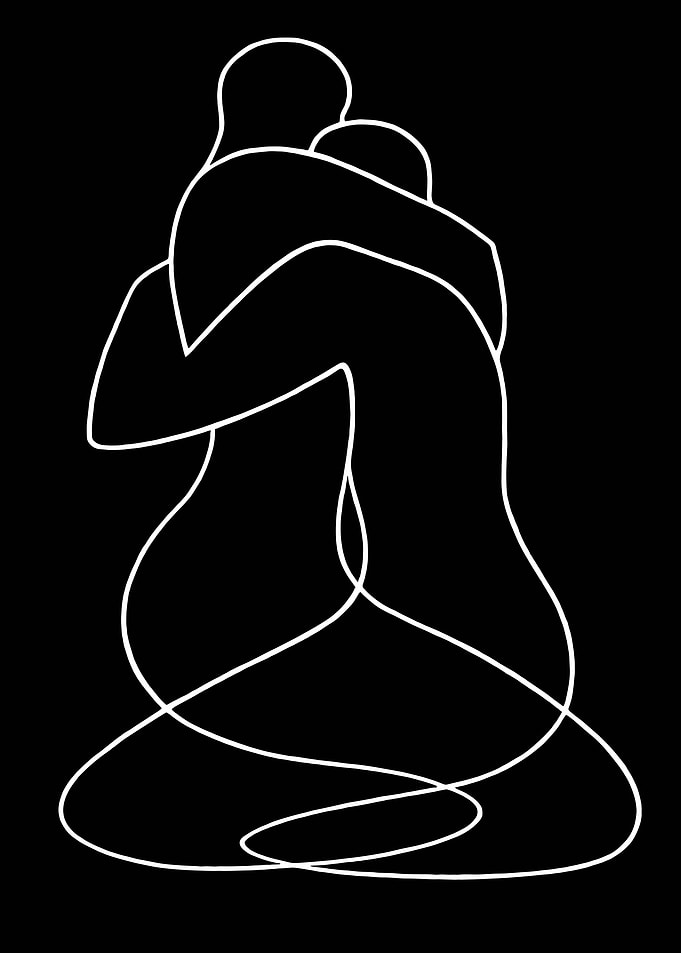 Minimalist Hug Line Art
