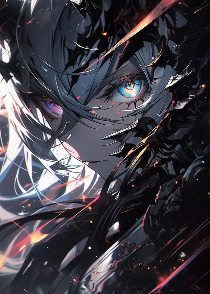 Anime Girl with Piercing Gaze