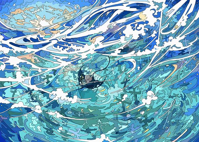 Ocean Depths: Stylized Underwater Scene