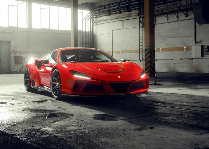 Red Ferrari in Industrial Setting